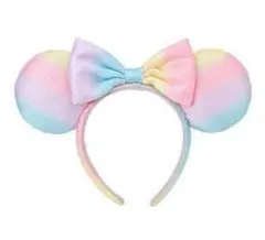 Disney resort ミニー　耳スパンコール　レインボー　カチューシャ