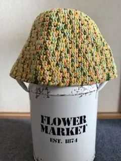 クラッシャーハット　クロシェハット　バケットハット　 ハンドメイド