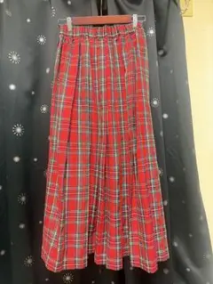 LAVEANGE レッドチェック プリーツスカート Mサイズ