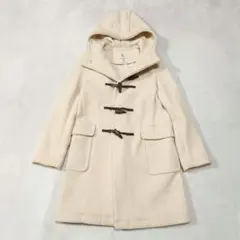 美品　組曲　ダッフルコート　トグル　フード　カシミヤ　ヘリンボーン