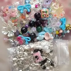 アクリルビーズまとめ売り カラフル シルバー