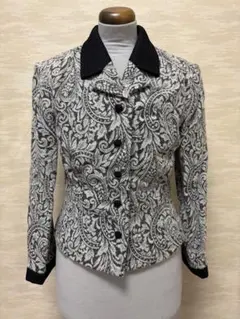 TAKEO NISHIDA花柄刺繍 ジャケット 9号 レース フラワーモチーフ 
