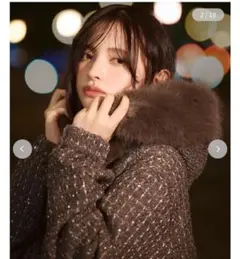 【snidel】ファー付きツイードブルゾン