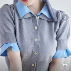 NICE CLAUPレイヤード襟付きポロニット