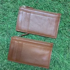 新品 本革 スマートウォレット 財布 スリム レザー 小銭入れ キャメルブラウン