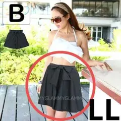 単品 LL　水着ショートパンツ キュロット 短パン ブラック