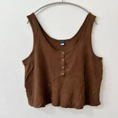 OLD NAVY ワイドタンクトップ L 焦茶ブラウンのサムネイル