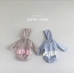 韓国子供服 monbebe モンベベ ベビー水着 セットアップ 帽子付き