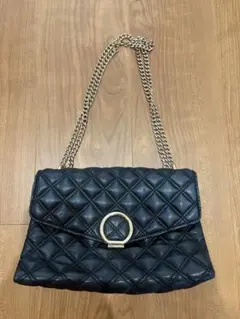 キルティング チェーン ショルダーバッグ ブラック H＆M