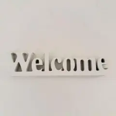 Welcome 置物 ホワイト カットアウト