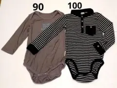☆【セット】キッズ　長袖　ロンパース　肌着　90　100　2枚　まとめ売り