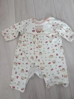 くまさん柄ロンパース ベビー服 60cm 総柄　クリスマス　冬　雪の結晶