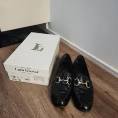 Luca Grossi エナメル ビットローファー 36 ブラック