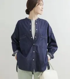 DOORS URBAN RESEARCH デニムバンドカラーシャツ