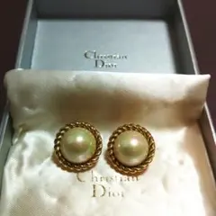 Christian Dior パール ゴールド イヤリング