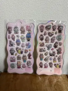 【2枚セット】シール　ラブブ　ボンボンドロップ　ぷくぷく