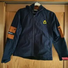 フード付きネイビーオレンジジャケット