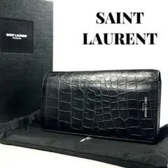 SAINT LAURENT サンローラン クロコ型押しレザー 長財布 SAINT LAURENT 長財布 クロコ型押し - メルカリ