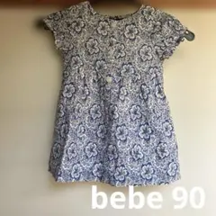 BeBe ベベ 花柄半袖ワンピース 90のサムネイル