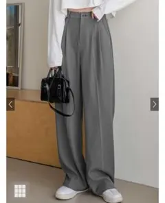 グレイル　センタープレスタックワイドパンツ[ai38]G