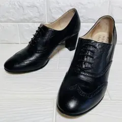 【美品】MARGARET HOWELL idea 本革レースアップ黒24.5cm