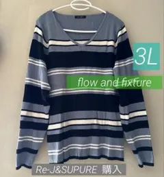 新品 マルチボーダーニット◆3L◆レディース大きいサイズ リジェイ&スプル