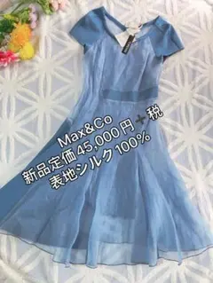 Max&Co 大きいサイズ シルク100% 総柄シャツワンピース タック 48