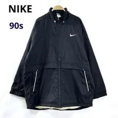 90s ナイキNIKE 銀タグ 刺繍ロゴ 中綿 ナイロンジャケット コート S7
