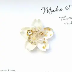 no.1752 レジン ヘアゴム ブローチ ポニーフック 桜