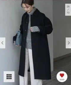 新品タグ付◆ M ウール100バルマカンコート　ブラック　DOORS