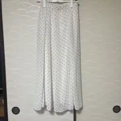 GRL ドット ホワイト ロングスカート Mサイズ