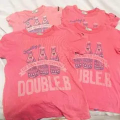 お揃いセット　DOUBLE.B ピンク Tシャツ 70 90 110 120