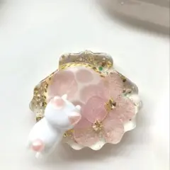 再販△】レジン ヘアゴム 海塗りシェル 蝶 ピンク◡̈♥︎ ※透け感あり