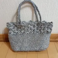 スズランテープの松編みトートバッグ