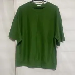 GU グリーン クルーネック Tシャツ L