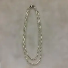 ホワイトパール二連ロングネックレス