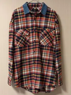 AZUL チェック柄長袖シャツ