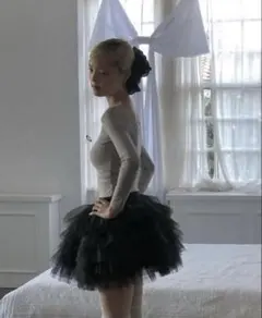 Ballerina dot tulle docking mini dress - メルカリ