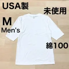 VELVA SHEEN 白 ポケットT クルーネック M USA 五分袖 訳あり