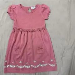 JILLSTUART NEWYORK ニットワンピース 120 ピンク 花刺繍