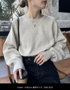 チャオパニックティピー　スウェットライクボリュームスリーブニット　オフホワイト