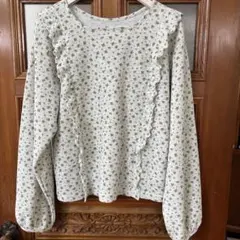 sm2サマンサモスモス ワッフルローズ柄前後2WAYカットソー　グレー