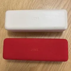 JINS メガネケース 赤　白　２個セット