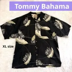 Tommy Bahama アロハシャツ リーフ柄 ブラック XL シルク リネンのサムネイル