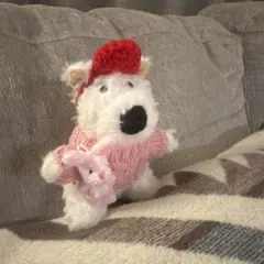 編みぐるみ クマ ぬいぐるみ ウサギ付き