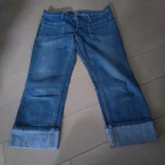 レディース デニムパンツ ロールアップ ベイカーポケットのサムネイル