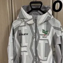 ATHLETA/アスレタ フード付きトラックジャケット Oサイズ/ホワイト/総柄