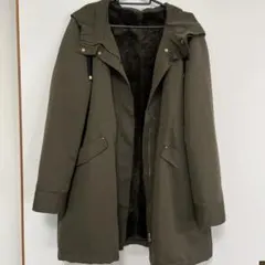 アウター　モッズコート　カーキ　ボア　綺麗め