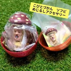 こびとづかん　ソフビフィギュア　ベニキノコビト　めじるしアクセサリー