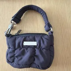 ニコアンド 黒ナイロンポーチ ダブルファスナー付き